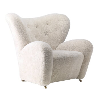 Audo Copenhagen The Tired Man armchair, Moonlight sheepskin