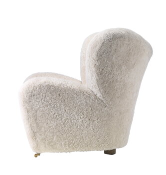 Audo Copenhagen The Tired Man armchair, Moonlight sheepskin