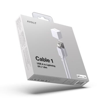 Avolt Cable 1 USB-latauskaapeli, harmaa