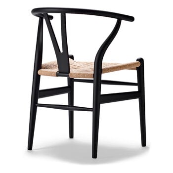 Carl Hansen & Søn CH24 Wishbone-stol, mjuk svart - naturlig snöre