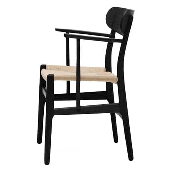 Carl Hansen & Søn CH26 tuoli, musta maalattu tammi - luonnonvärinen paperinaru