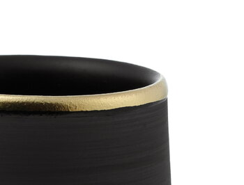 Vaidava Ceramics Becher Eclipse Gold 0,3 L, Schwarz – Gold
