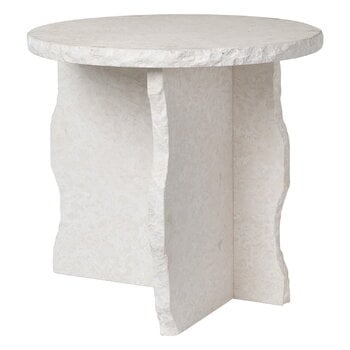 ferm LIVING Tavolino d'appoggio Mineral Sculptural, marmo Bianco Curia