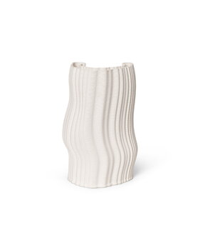 ferm LIVING Vaso Moiré, bianco naturale