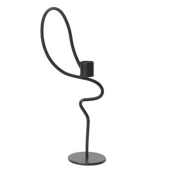 ferm LIVING Portacandela Valse, alto, nero, immagine extra