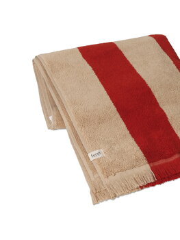 ferm LIVING Alee hand towel, 50 x 100 cm, beige - red