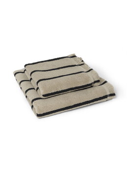 ferm LIVING Alee hand towel, 50 x 100 cm, sand - black