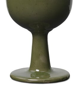 ferm LIVING Floccula vinglas i keramik, grön