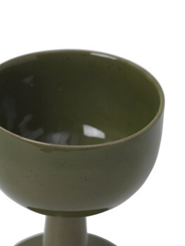 ferm LIVING Floccula vinglas i keramik, grön