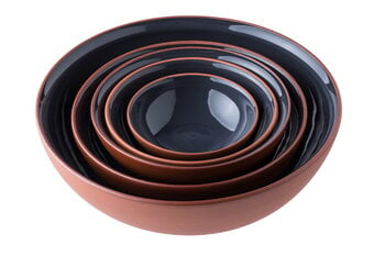 Vaidava Ceramics Earth bowl 0,2 L, set of 3 + tray, grey