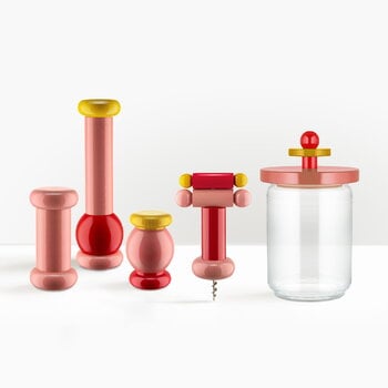 Alessi Sottsass grinder, small, pink - yellow - red