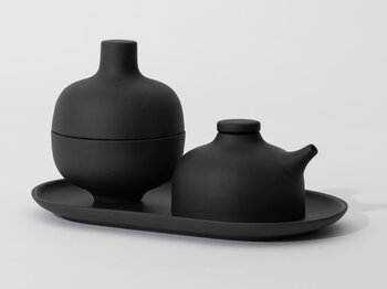 Design House Stockholm Piatto Sand Secrets, ovale, 20 cm, nero