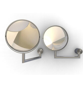Frost Nova2 magnifying wall mirror, polished steel