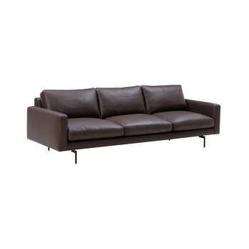 Wendelbo Edge V1 3-istuttava sohva, comp. 25, musta -Faith 2 t.ruskea