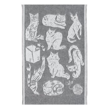 Lapuan Kankurit Kissanpäivät hand towel, white - dark grey