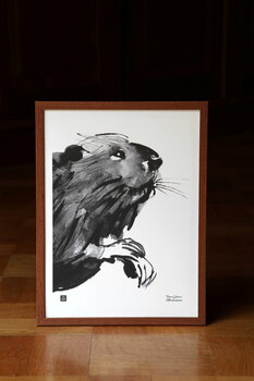 Teemu Järvi Illustrations Curious beaver poster, 30 x 40 cm