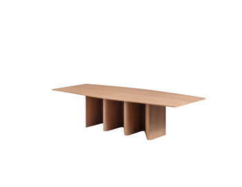 Miniforms Table Nami, forme tonneau, 260 x 130 cm, chêne flammé