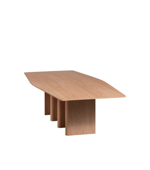 Miniforms Nami table, barrel shape, 260 x 130 cm, flamed oak