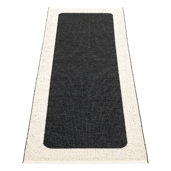 Pappelina Ilda matto, 70 x 180 cm, musta - luonnonvalkoinen