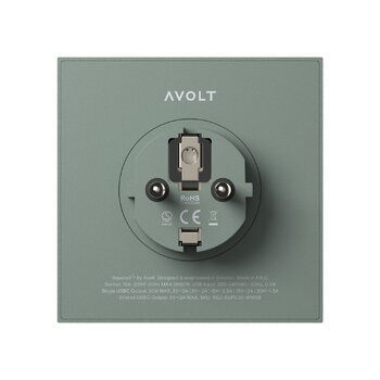 Avolt Square 2 USB-C-Mehrfachsteckdose, Oak Green