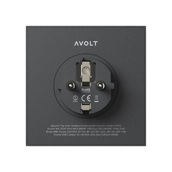 Avolt Square 2 USB-C-Mehrfachsteckdose, Stockholm Black