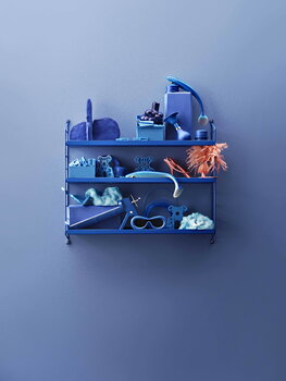 String Furniture String Pocket shelf, metal, blue