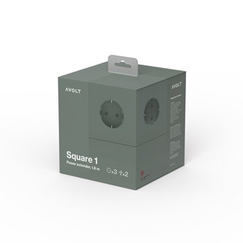 Avolt Square 1 USB extension cord, oak green