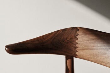 Warm Nordic Cow Horn chair, oiled walnut - light grey