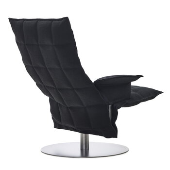 Woodnotes K chair with armrests, swivel plate base, black