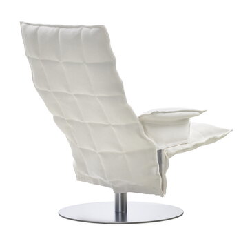 Woodnotes K chair with armrests, swivel plate base, white