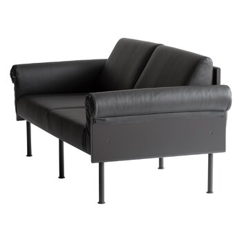 Yrjö Kukkapuro Ateljee 2-seater sofa, black - black leather