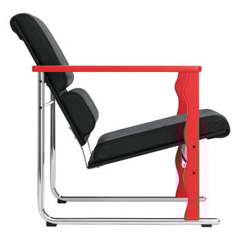 Hem Poltrona Experiment 503, rosso - pelle nera, immagine extra