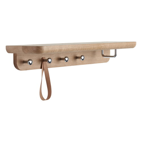 Tapio Anttila Collection Renki coat rack, oak recycled leather