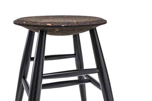 Hem Drifted stool, dark cork - black | Finnish Design Shop
