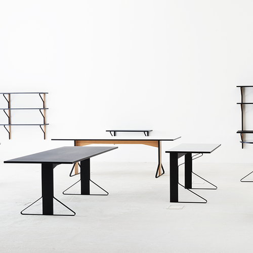 Artek Kaari pöytä REB 001, harmaa lino - musta tammi | Käytetty design |  Franckly