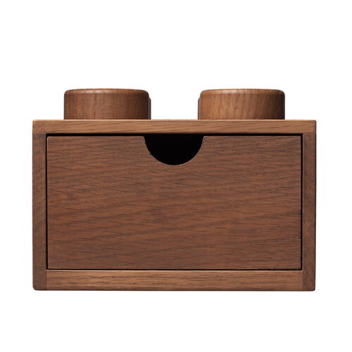 Room Copenhagen Lego Wooden Desk Drawer 4, dark stained oak Finnish