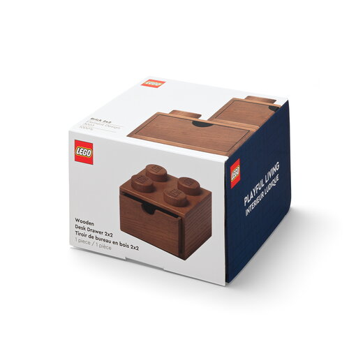 Room Copenhagen Lego Wooden Desk Drawer 4, dark stained oak Finnish