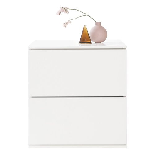 Lundia Fuuga nightstand with two drawers, white | Finnish Design Shop