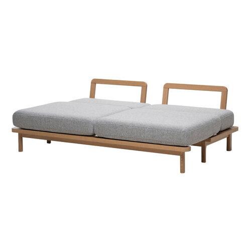 Lundia Hetki sofa bed, oak base grey Muru 470 Finnish Design Shop