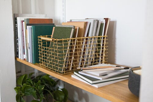 Korbo Rectangular 19 wire basket, brass | Finnish Design Shop