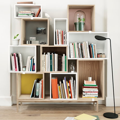 Muuto Stacked shelf module medium, ash/rose | Finnish Design Shop