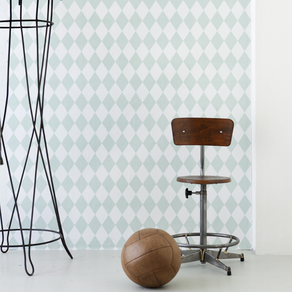 Ferm Living Harlequin wallpaper, grey Finnish Design Shop