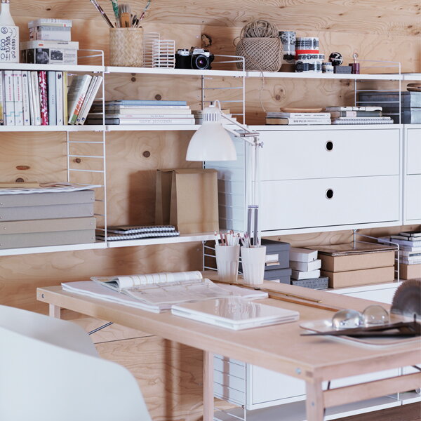 String Furniture String chest with 2 drawers, 78 x 30 cm, white ...