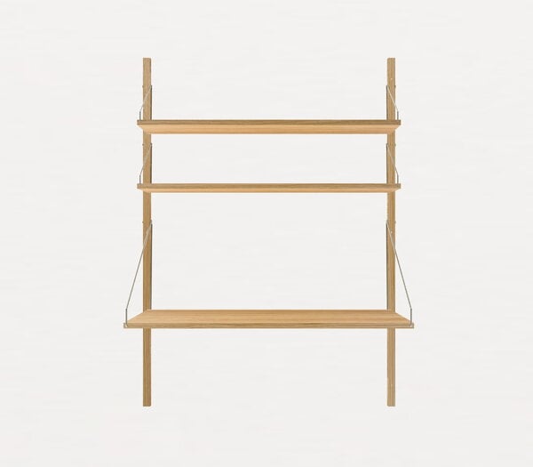 Frama Shelf Library H1148 wall shelf with desk, oiled oak | Finnish ...