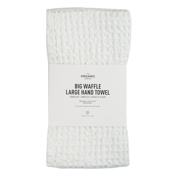 The Organic Company Big Waffle hand towel, 50 x 130 cm, natural white