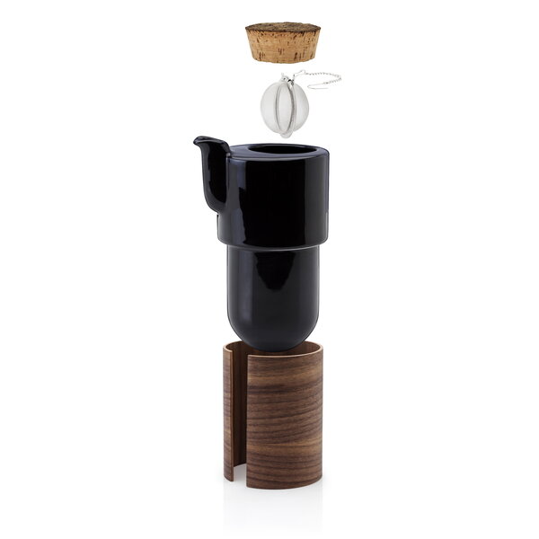 Tonfisk Design Warm teapot 6 dl, black walnut, cork lid Finnish
