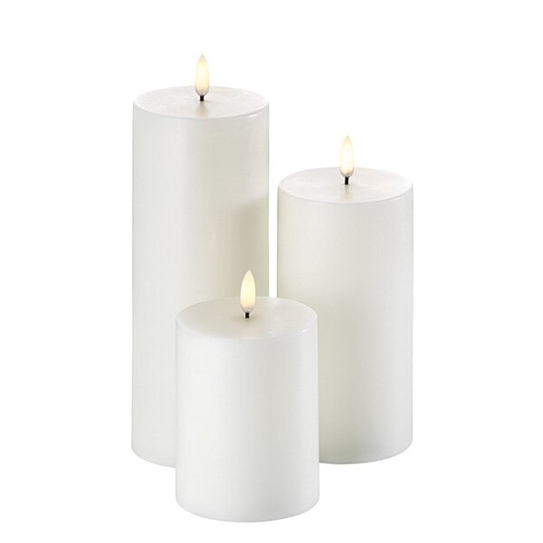Uyuni Lighting LED pillar candle, 7,8 x 15 cm, nordic white Finnish