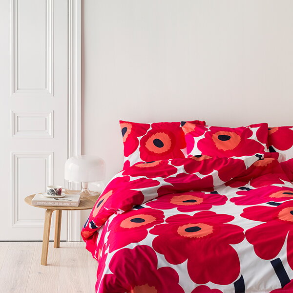 Marimekko Tessuto Unikko Rosso Finnish Design Shop 