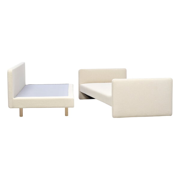 Poltrona Letto Reclinabile 2 Posti Chaise Lounge in Velluto Convertibile Crema