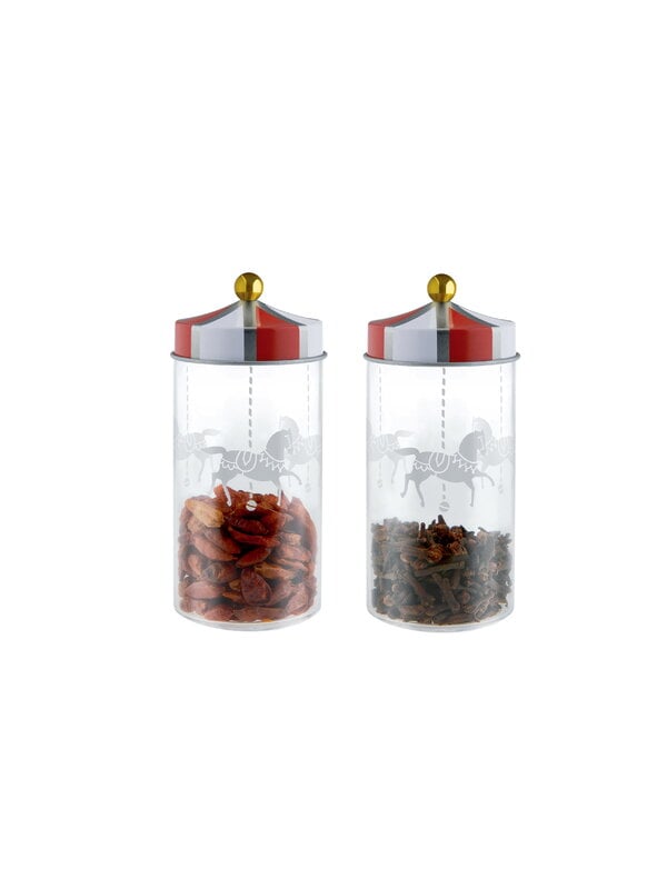 Kitchen containers, Circus glass jar,  2 pcs, Transparent